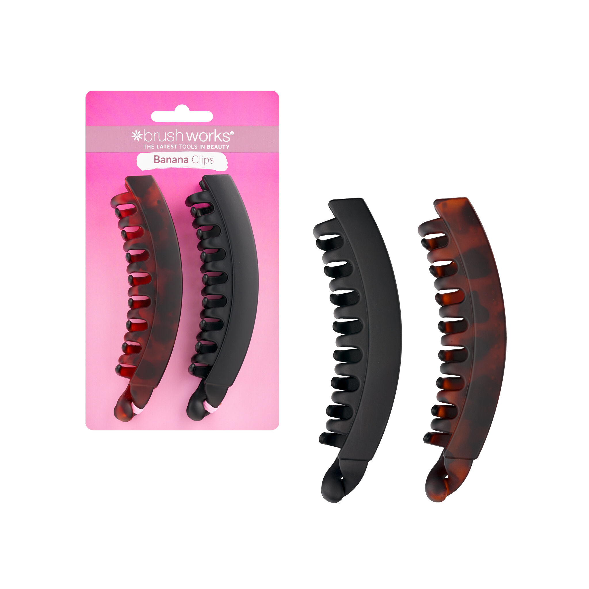 Brushworks Banana Hair Clips - 2 Pack