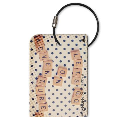 retreev™ Smart ID Luggage Tag | NFC QR Code Luggage Tags with Web Messaging Service - Scrabble