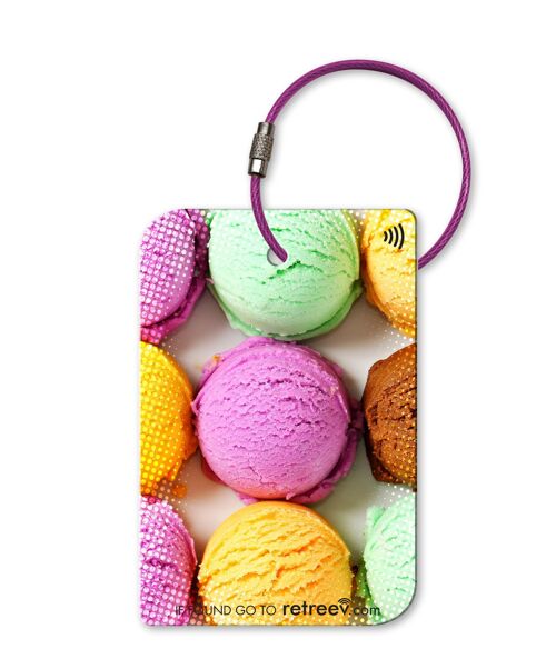 retreev™ Smart ID Luggage Tag | NFC QR Code Luggage Tags with Web Messaging Service - Icecream