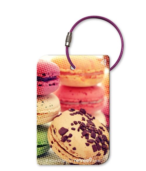 retreev™ Smart Luggage Tag | NFC & QR Code Tech with Secure Messaging - Macaron