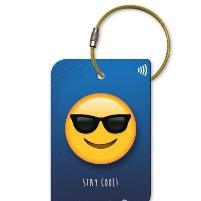Etiqueta inteligente para equipaje retreev™ | NFC y tecnología de código QR con mensajería segura - Emoji Shades