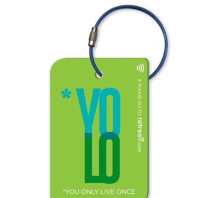 retreev™ Smart Luggage Tag | NFC & QR Code Tech with Secure Messaging - YOLO