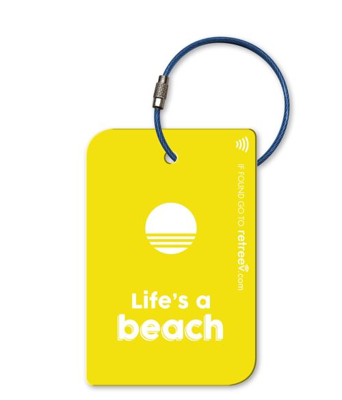 retreev™ Smart Luggage Tag | NFC & QR Code Tech with Secure Messaging - Life's a Beach