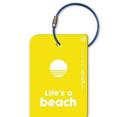 retreev™ Etichetta bagaglio intelligente | Tecnologia NFC e codice QR con messaggistica sicura: la vita è una spiaggia