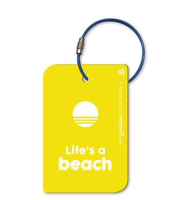 Retreev™ Étiquette de bagage intelligente | Technologie NFC et code QR avec messagerie sécurisée - Life's a Beach 1