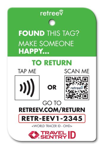 Retreev™ Étiquette de bagage SMART | Étiquettes de code QR NFC avec messagerie sécurisée - Emoji Devil 2