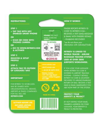 Retreev™ Étiquette de bagage SMART | Étiquettes de code QR NFC avec messagerie sécurisée - Emoji Devil 4