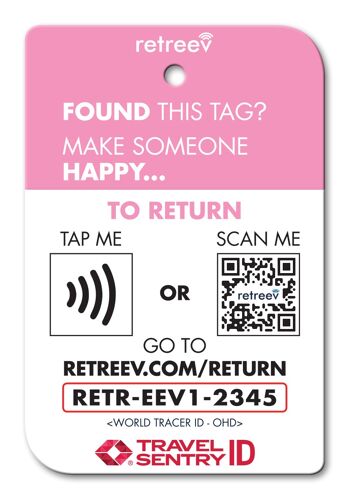 Retreev™ Étiquette de bagage SMART | Tags de code QR NFC avec messagerie sécurisée – Réglisse 2
