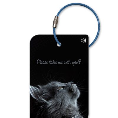 retreev™ Etichetta bagaglio SMART | Tag NFC QR Code con messaggistica sicura – Cat