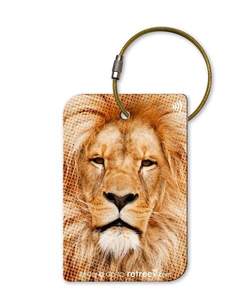 retreev™ SMART Luggage Tag | NFC QR Code Tags with Secure Messaging – Lion