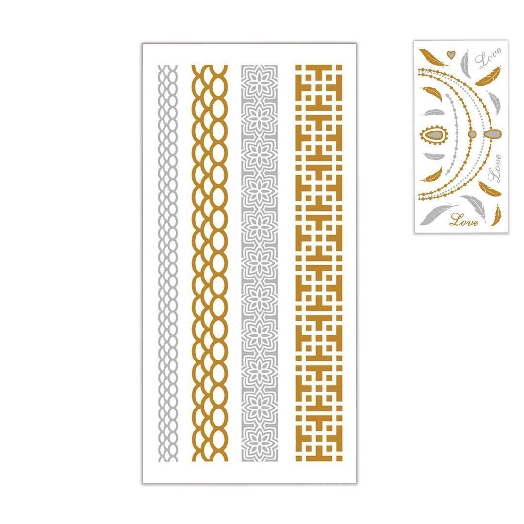 Temporary Tattoos - Gold/Silver - Random Design