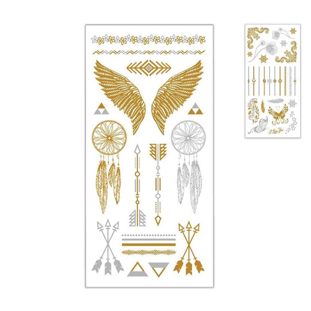 Temporary Tattoos - Gold/Silver - Random Design II