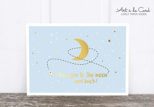 Postkarte: Love you to the moon M