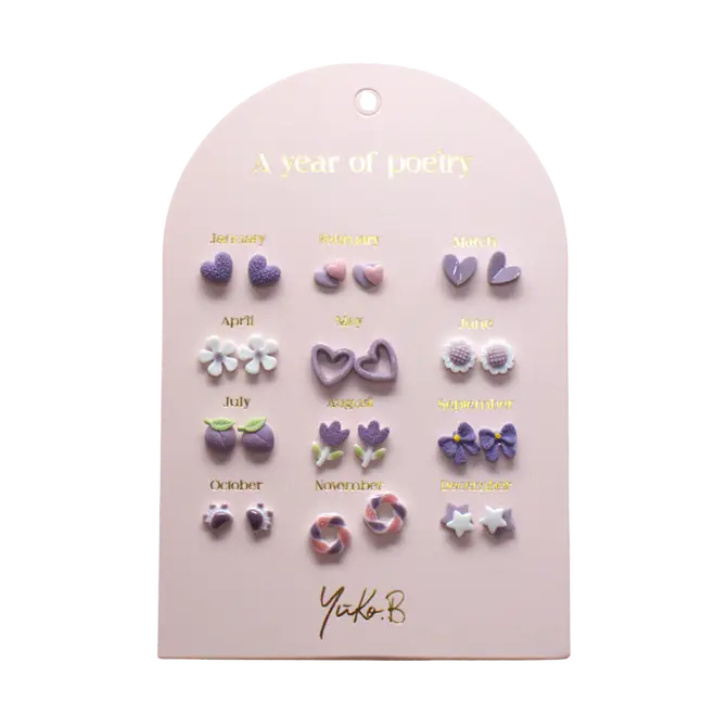 Card of 12 Earrings - Parma - English