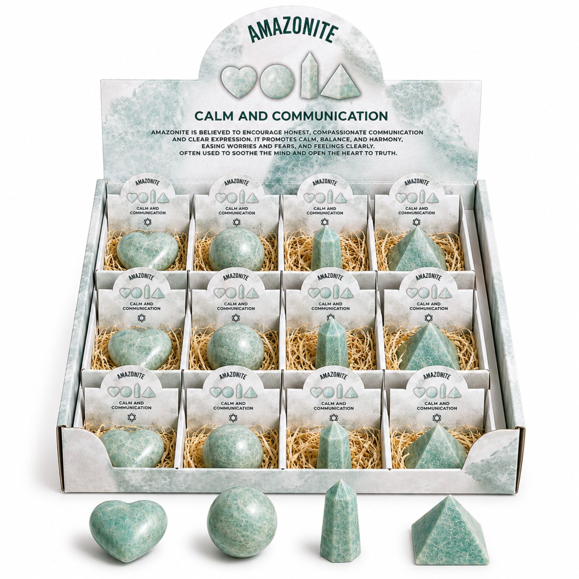 12x Piedras preciosas variadas - Amazonita
