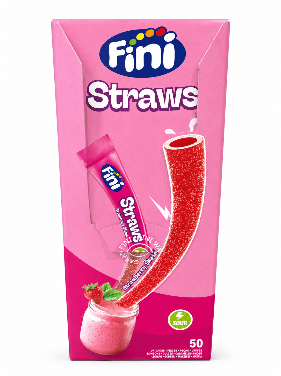 Strawberry Shooter Straws FINI – Schachtel mit 50 flüssigen Gummibärchen
