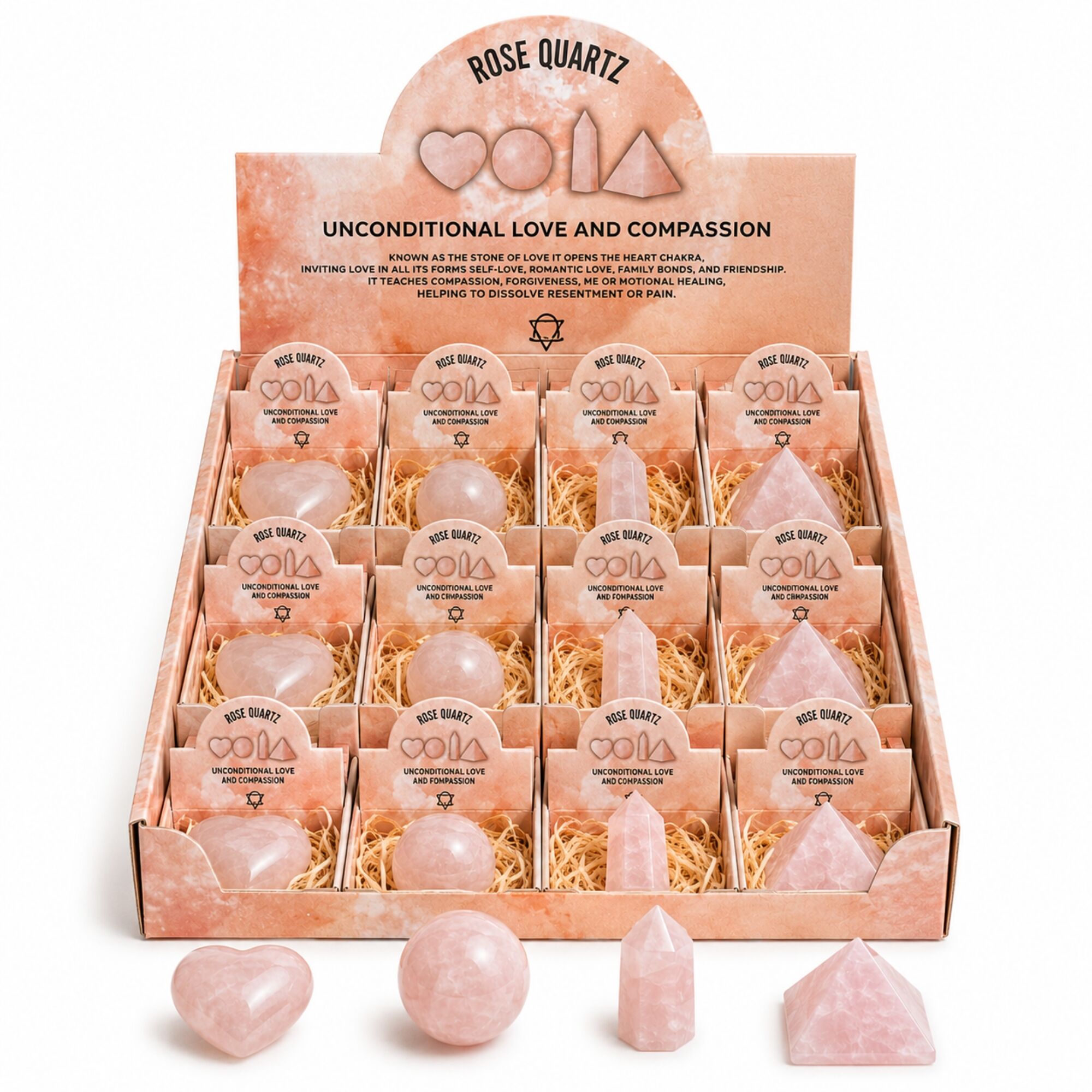 12x Piedras preciosas variadas - Cuarzo rosa