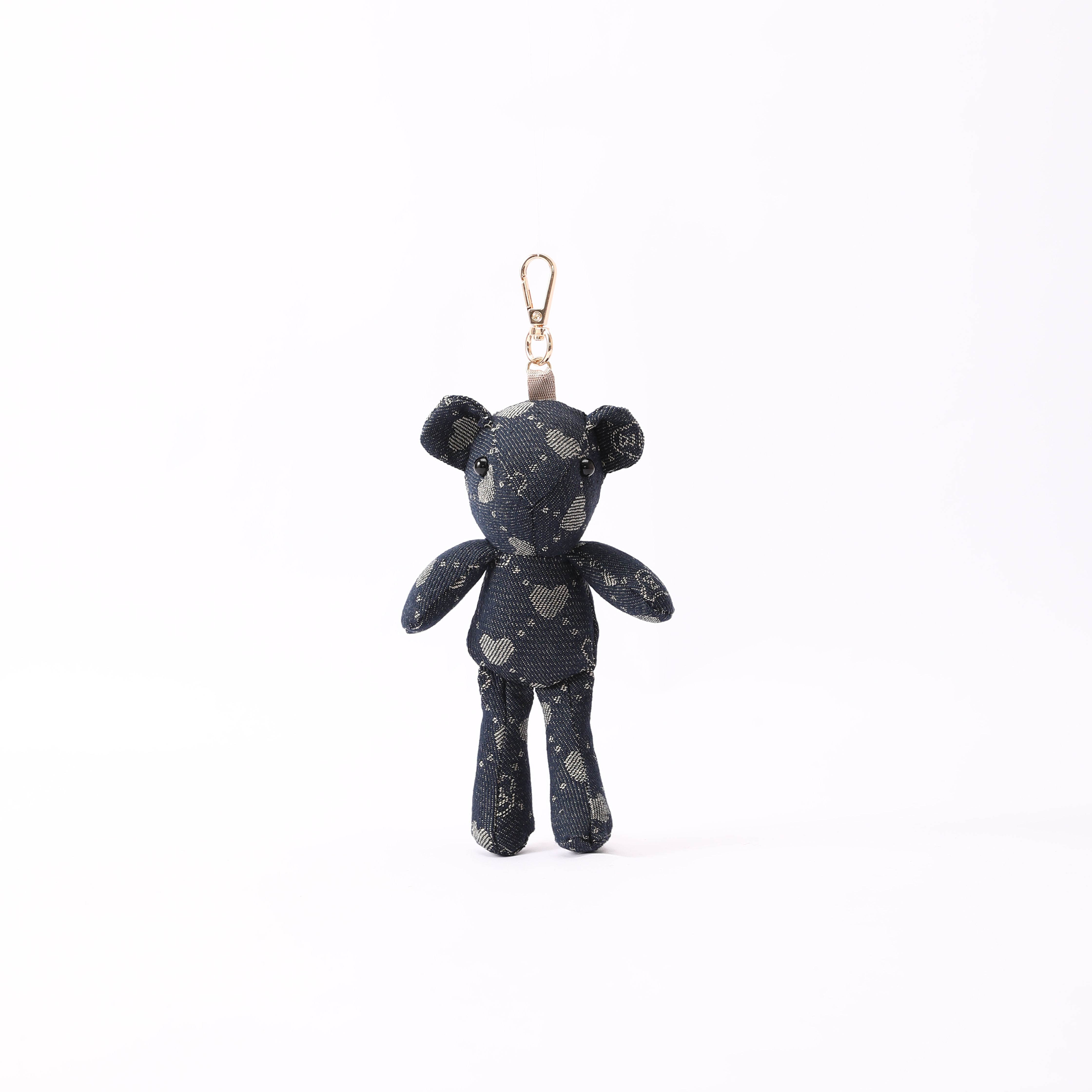 Signare London - B-Loved Bear Charm on Blue Denim Monogram