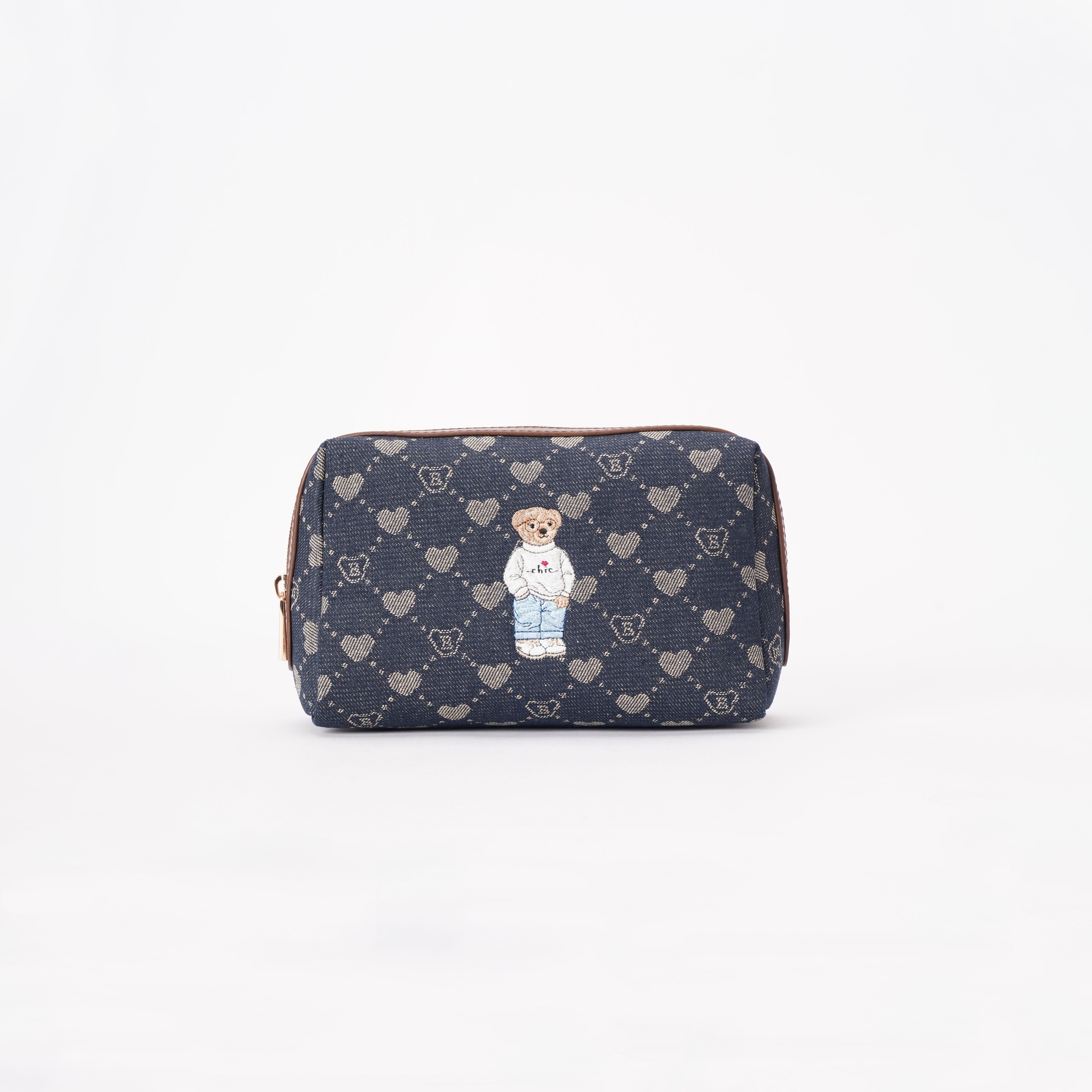 Signare London - B-Loved Beauty Bag on Blue Denim Monogram
