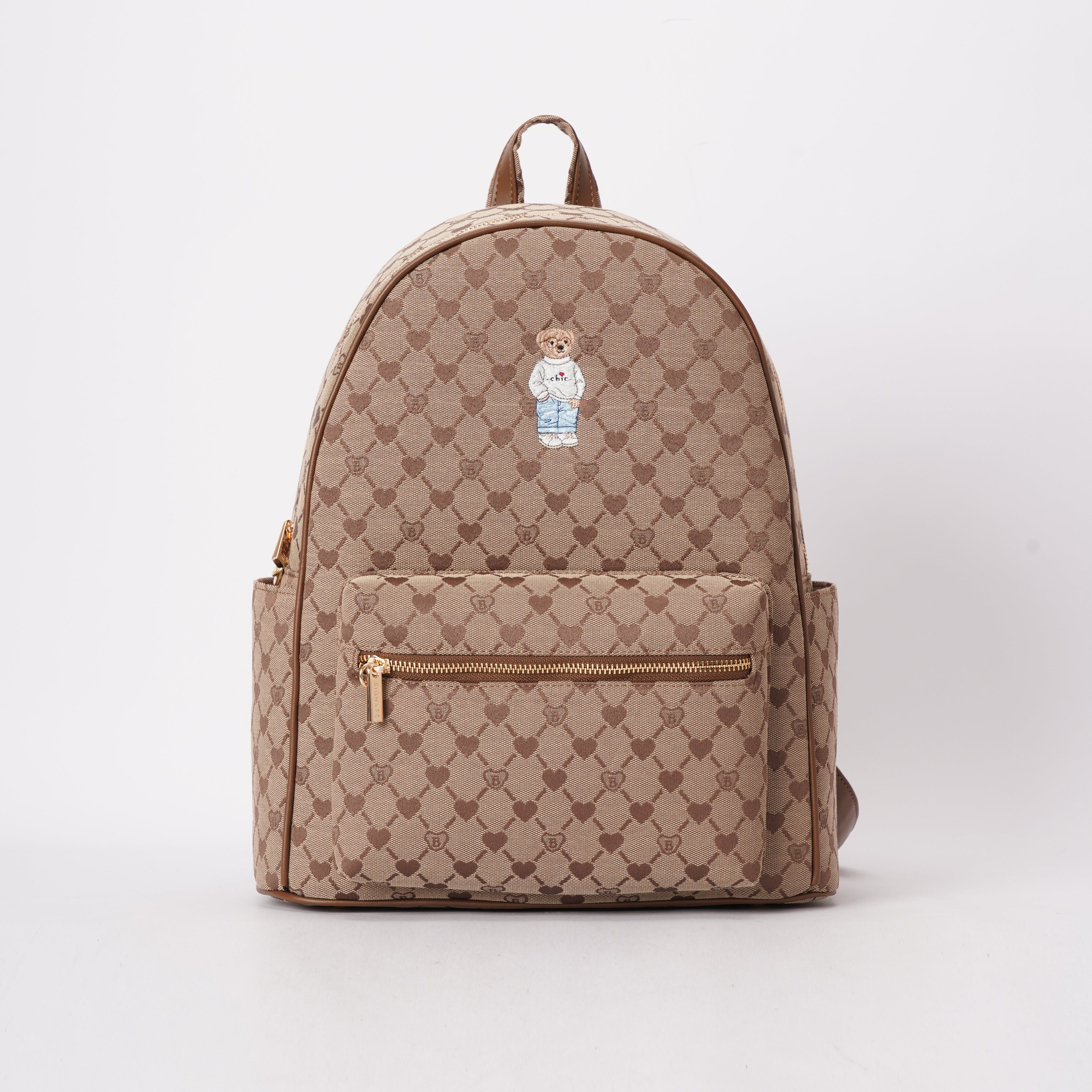 Signare London - B-Loved Big Rucksack on Beige Monogram