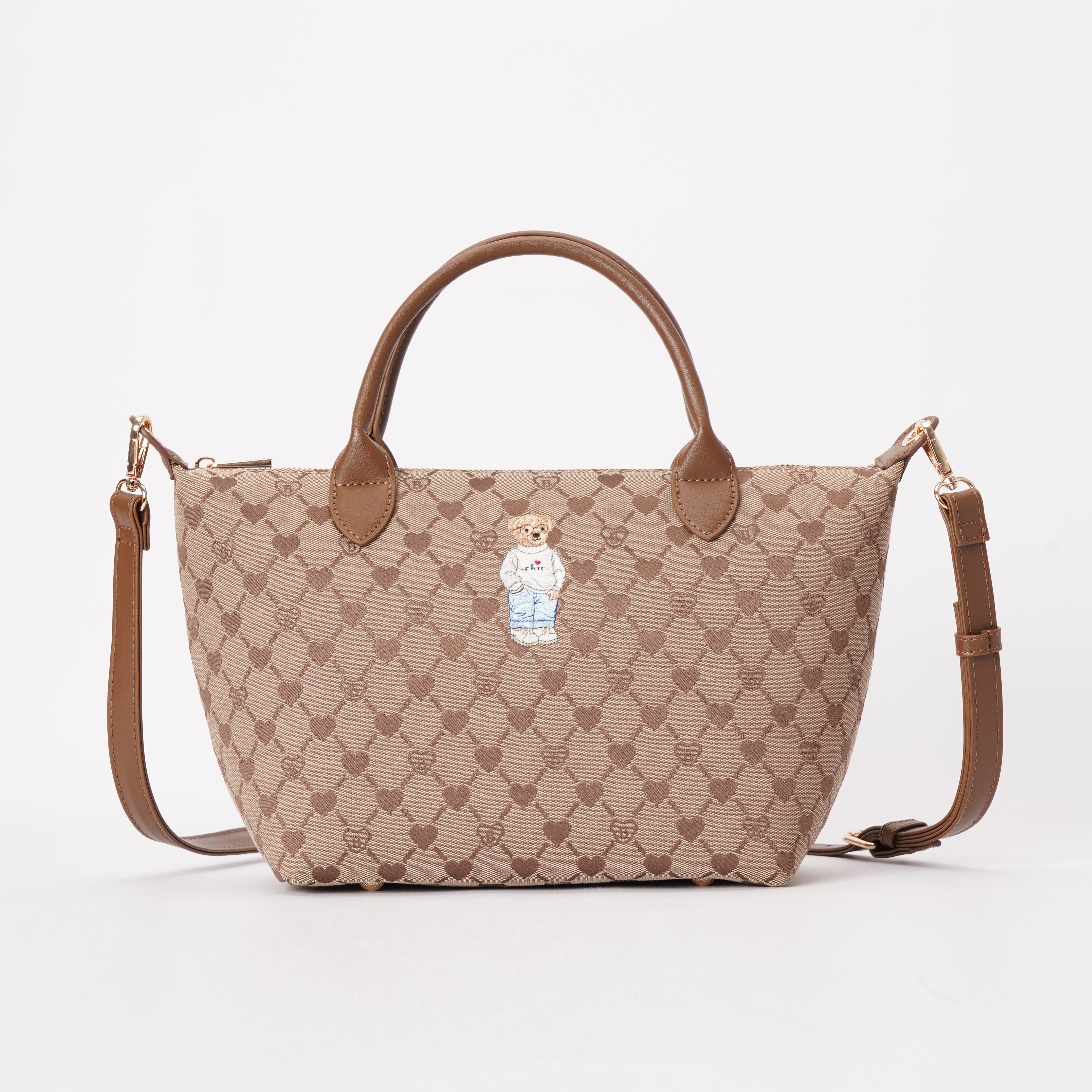 Signare London - B-Loved Grab Handbag on Beige Monogram