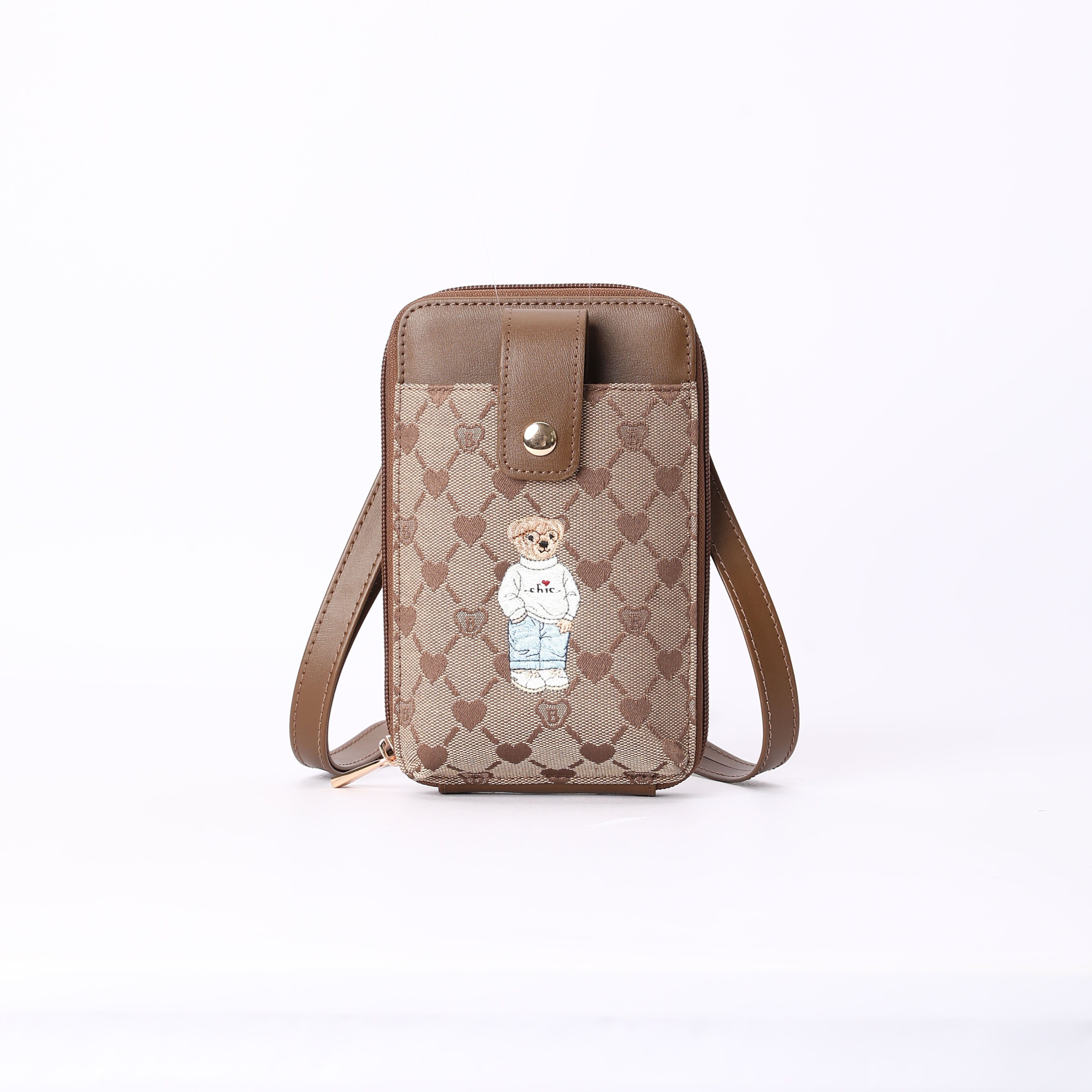 Signare London - B-Loved Smart Phone bag on Beige Monogram