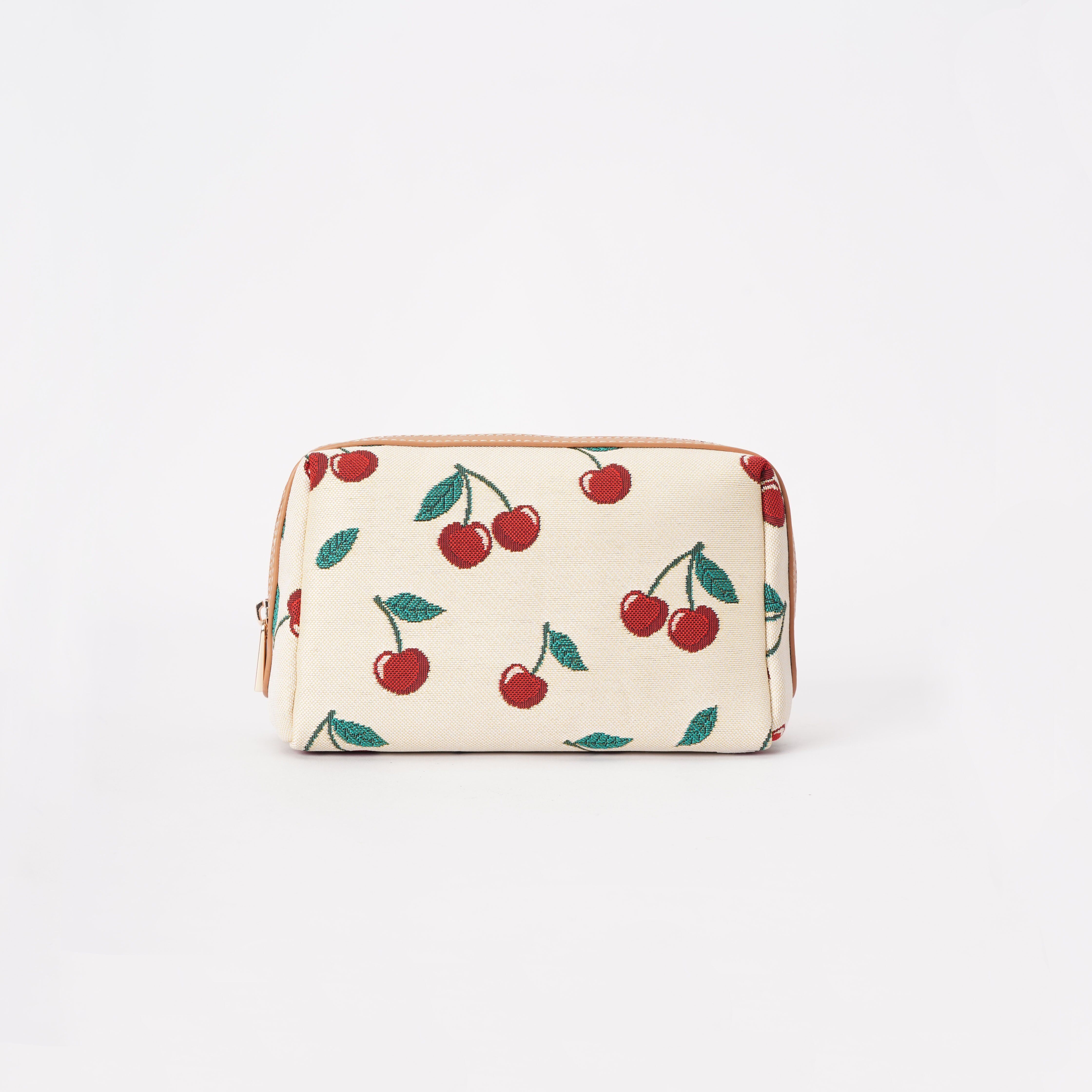 Signare London - Cherry Beauty Bag on Cream Backdrop
