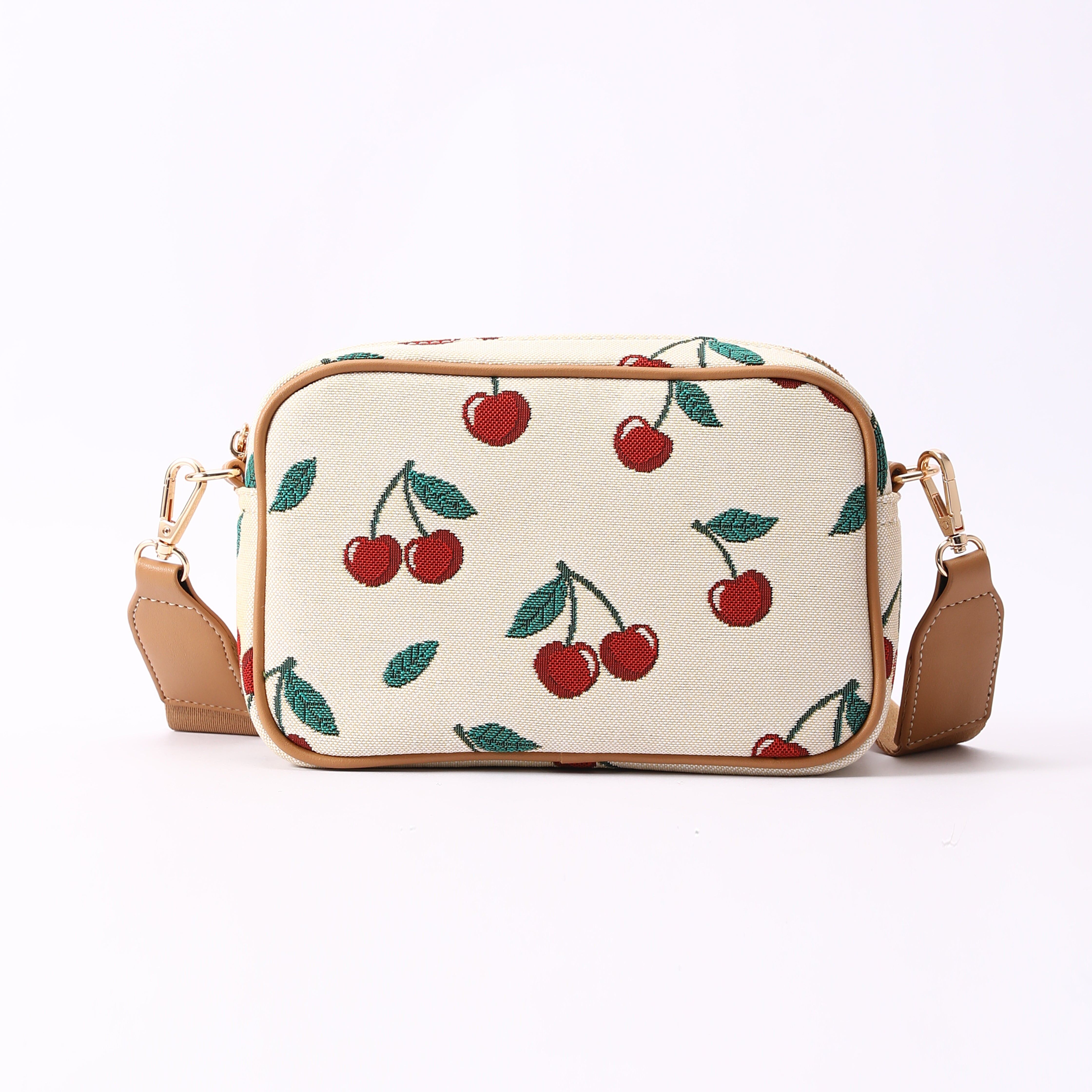 Signare London - Cherry Camera Crossbody Bag in Cream Backdrop