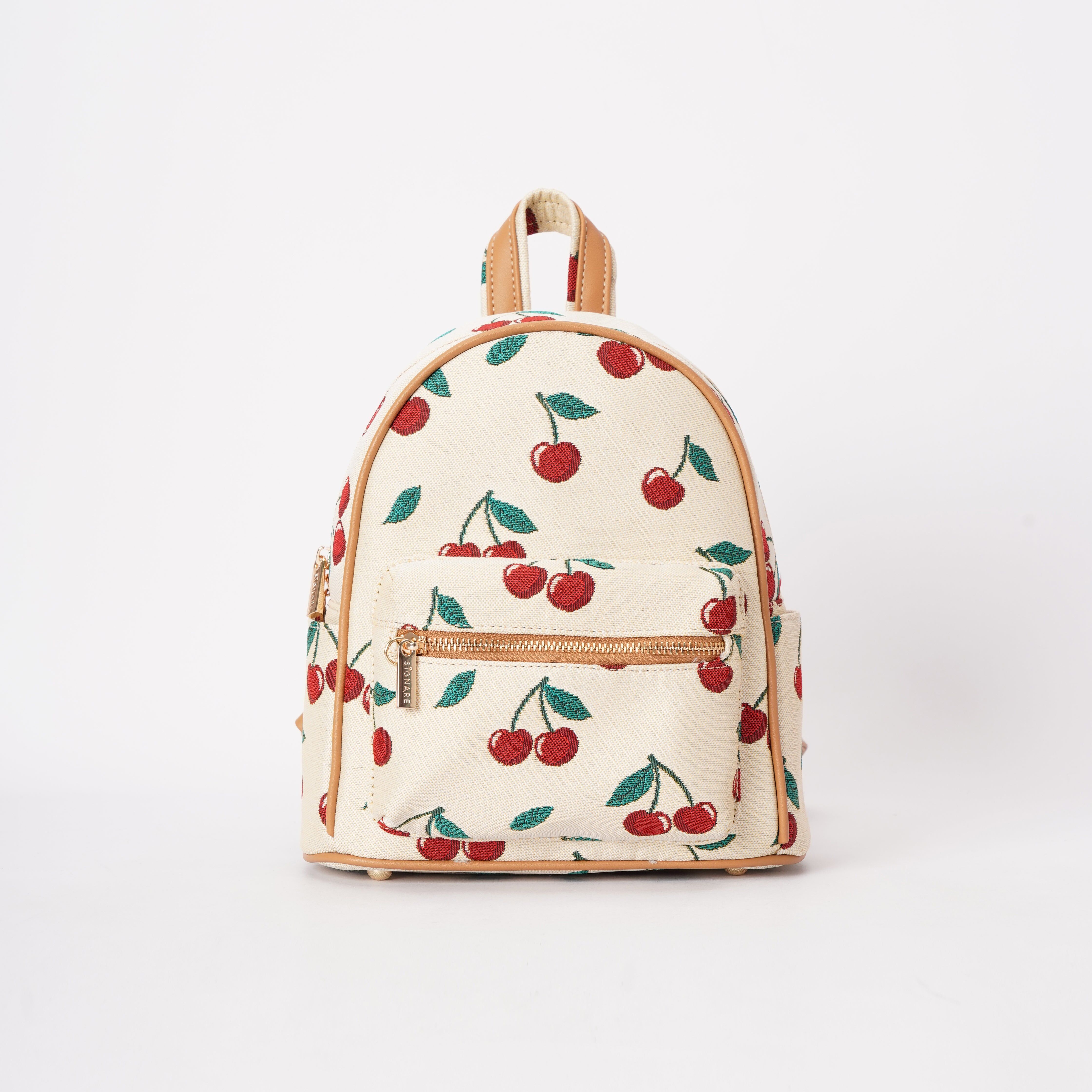 Signare London - Cherry Small Rucksack in Cream Backdrop
