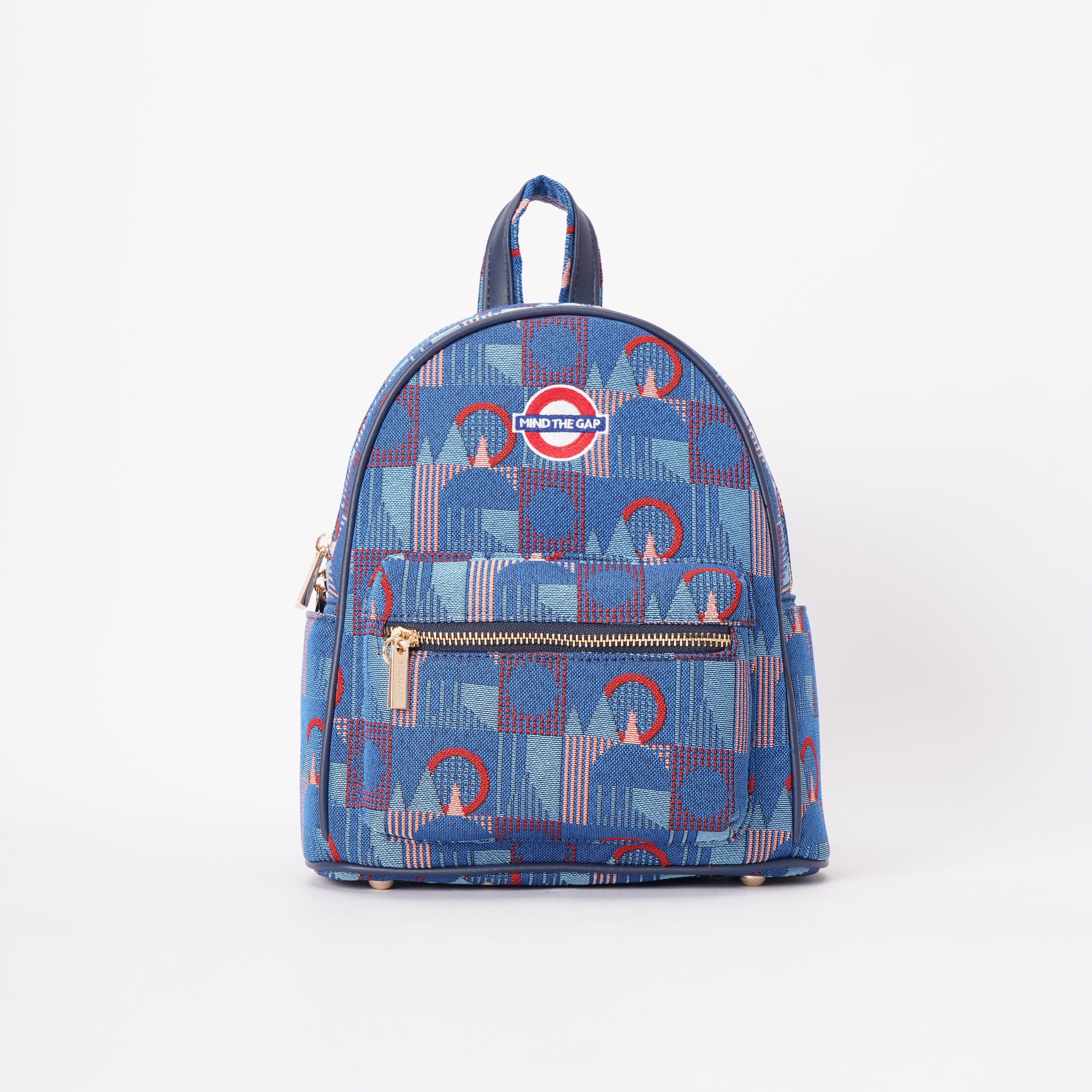 Signare London - Small Rucksack TFL Piccadilly Moquette Mind the Gap