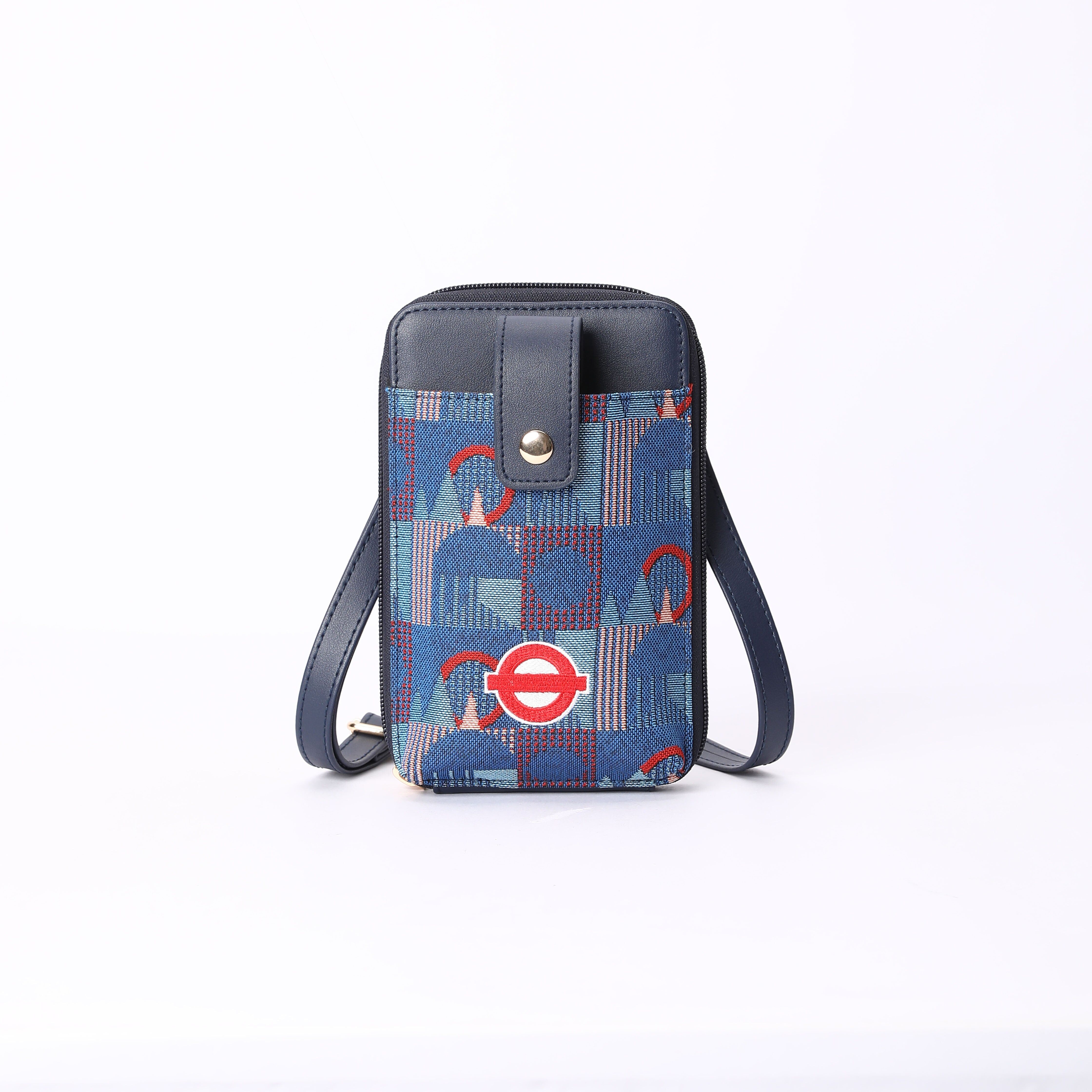 Signare London - Smart Phone Bag TFL Piccadilly Moquette Red Roundel