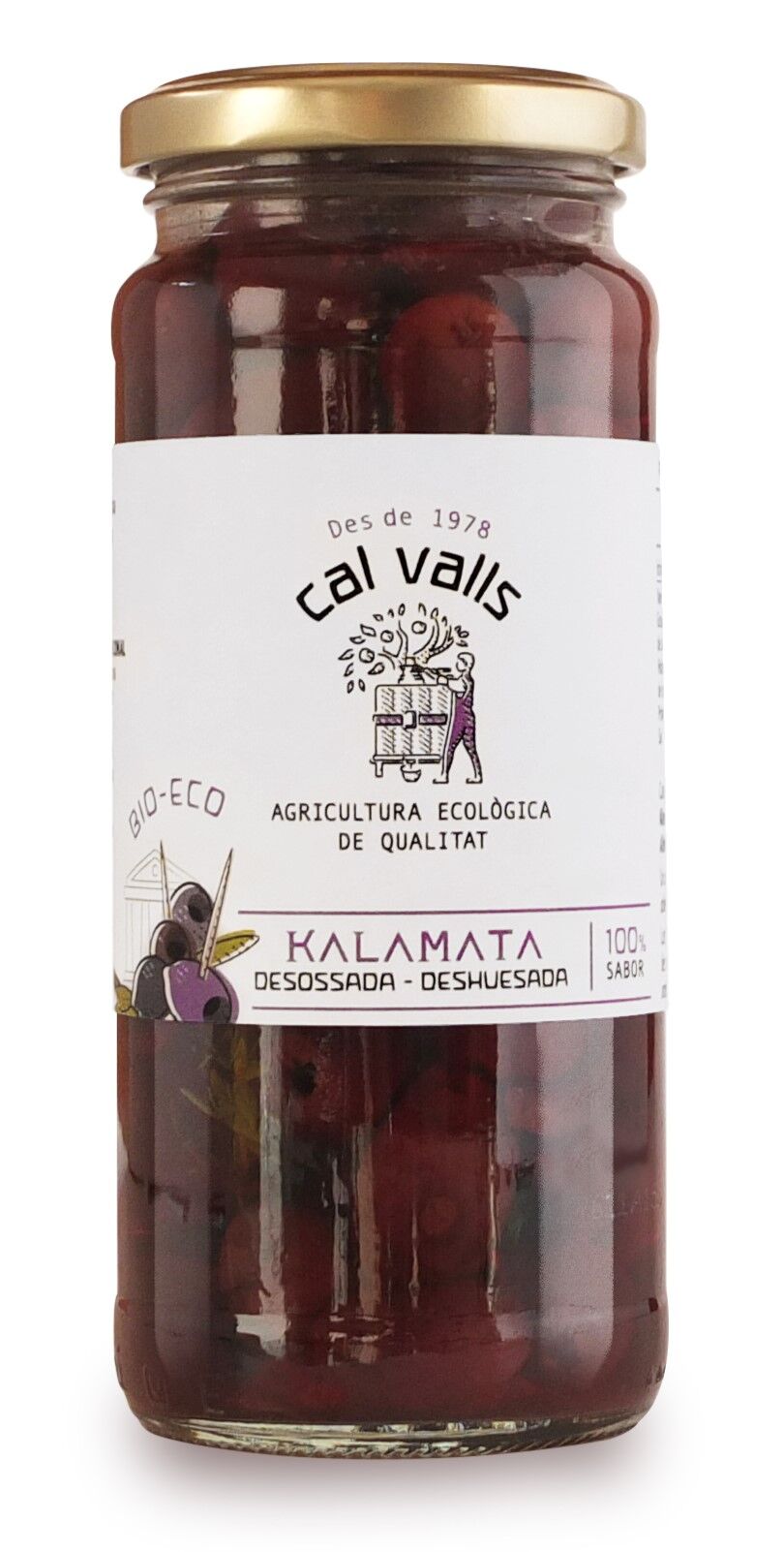 Bio-Kalamata-Oliven, entsteint, 350 g