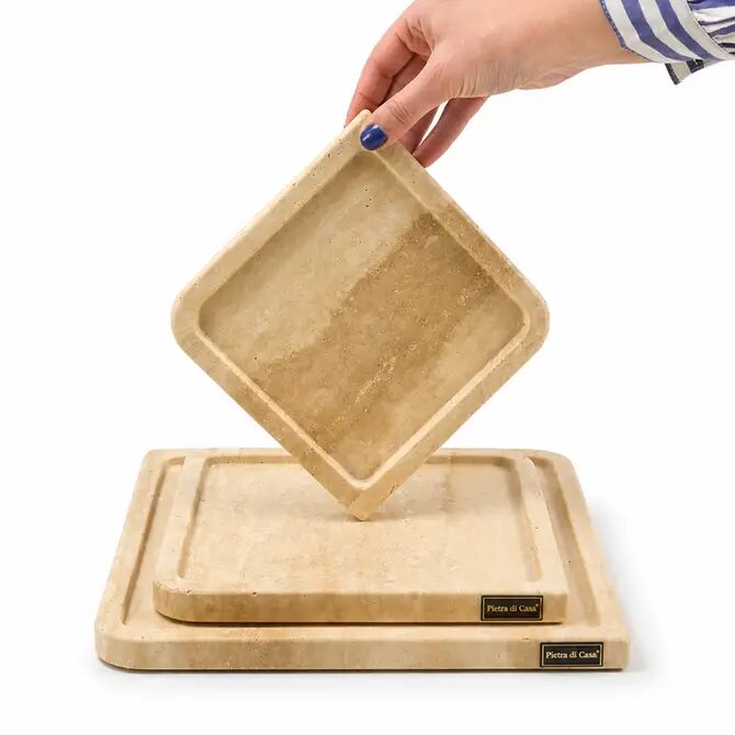 PAPA ALANA Square Tray - Travertine