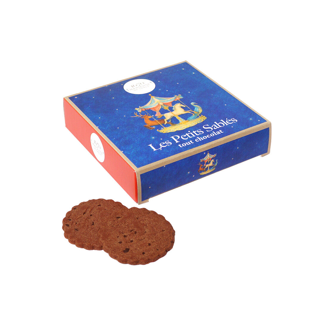 All-chocolate shortbread cookies - 100g Christmas pack