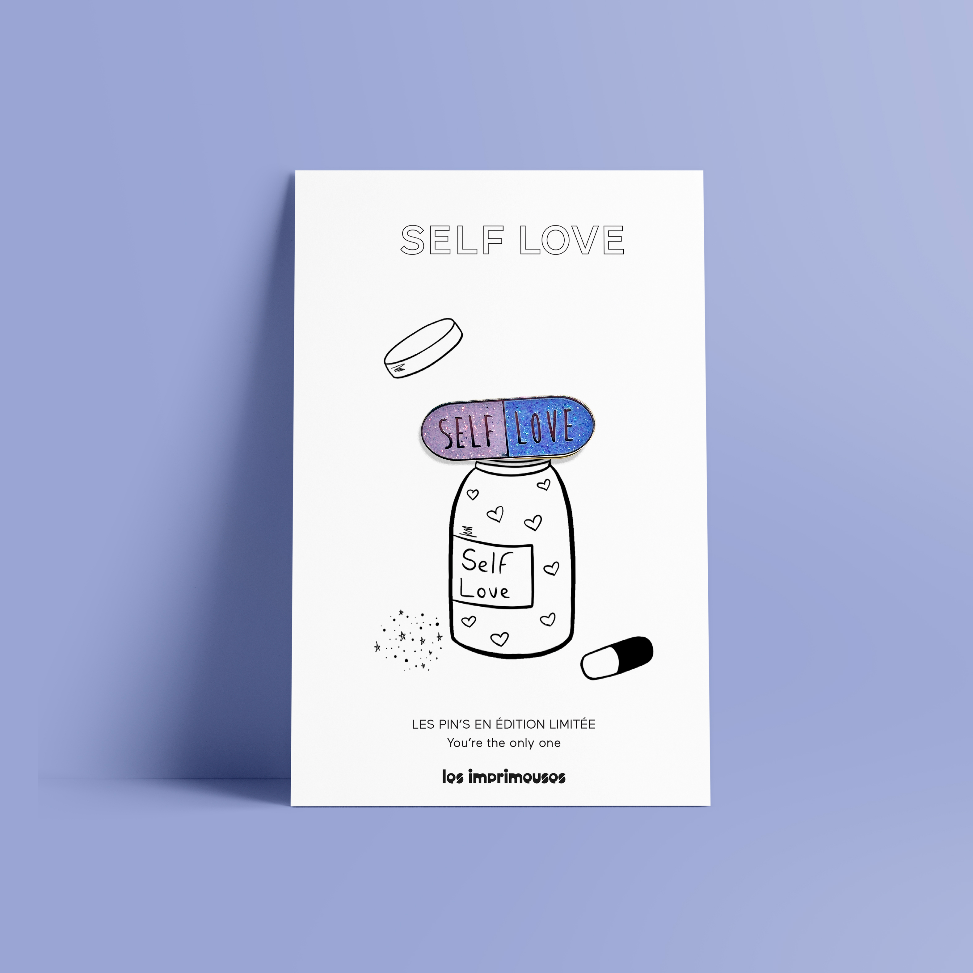 Pin's Self Love - Petite pilule du bonheur - Glitter !