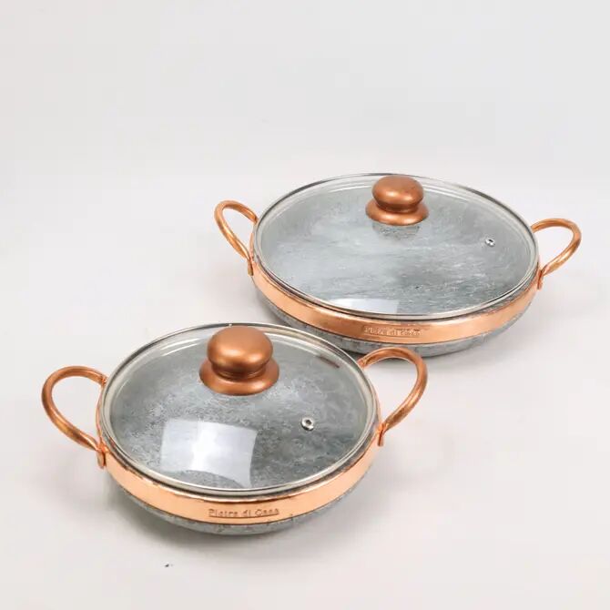 Paella Pan with Glass Lid – Natural Stone Cookware