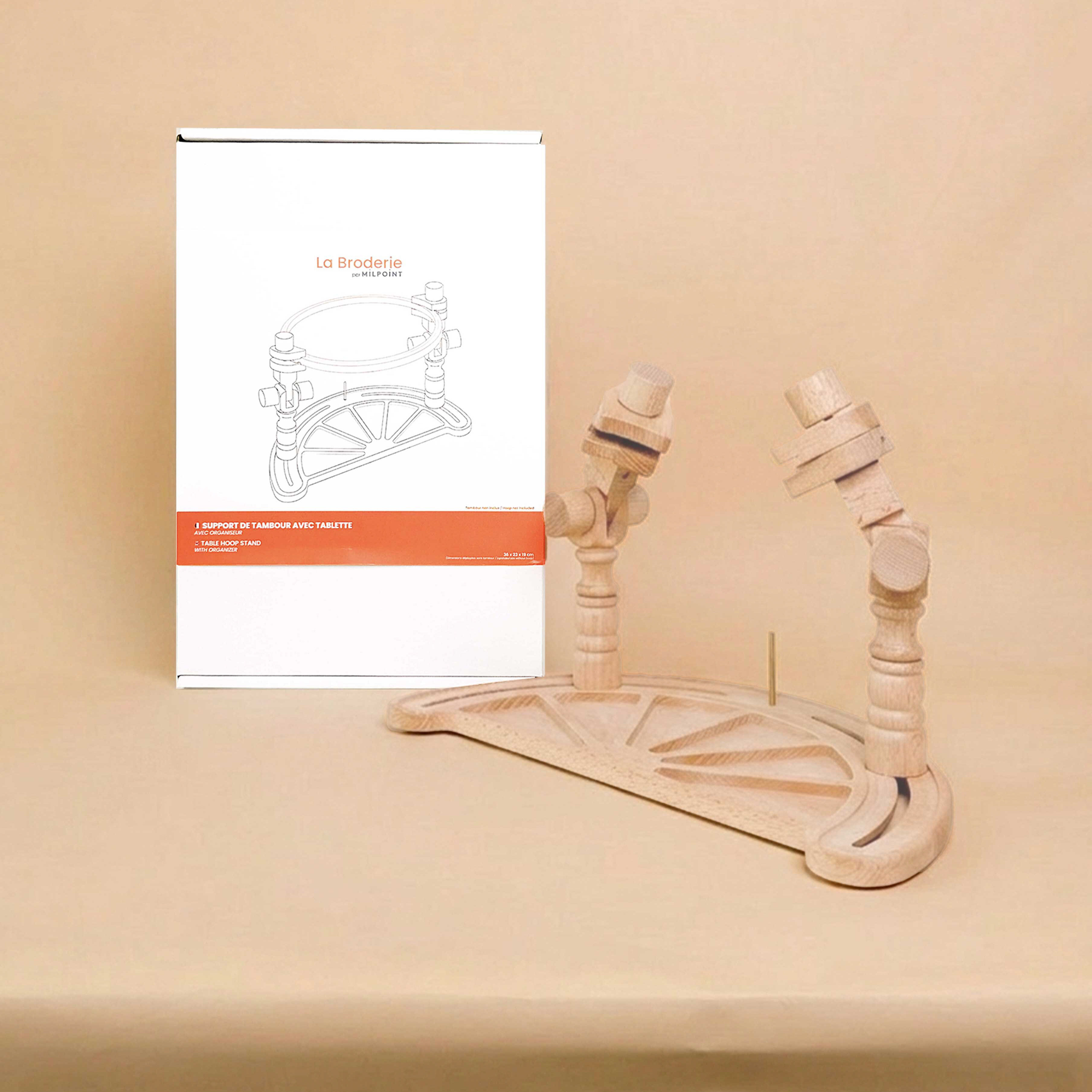 SUPPORT DE TAMBOUR AVEC TABLETTE ET ORGANISEUR