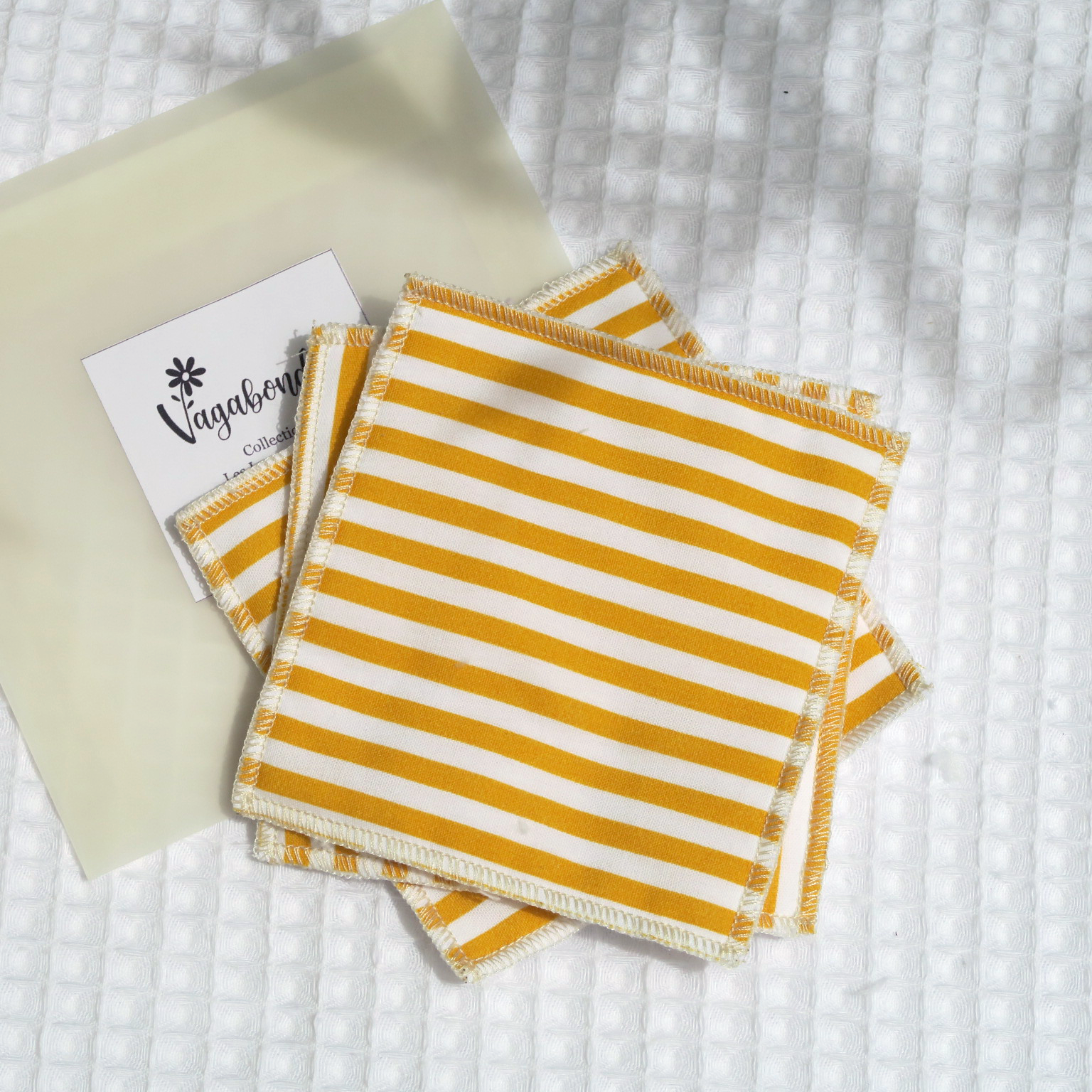 Set of 5 washable wipes 10 x 10 cm - STRIPES - Les Eclats Joyeux Collection