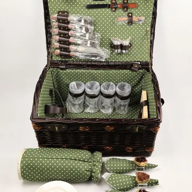 Picnic Basket 14 for 4 – Wicker Outdoor Dining Set