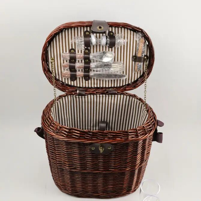 Picnic Basket41 for 2 – Tall Wicker with Shoulder Strap