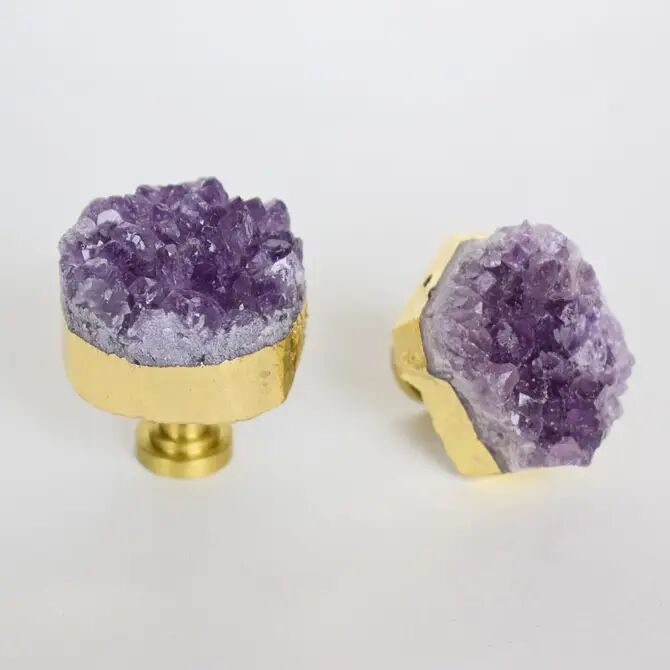 Lila Amethyst Halbrundknöpfe Paar Luxus-Dekoration