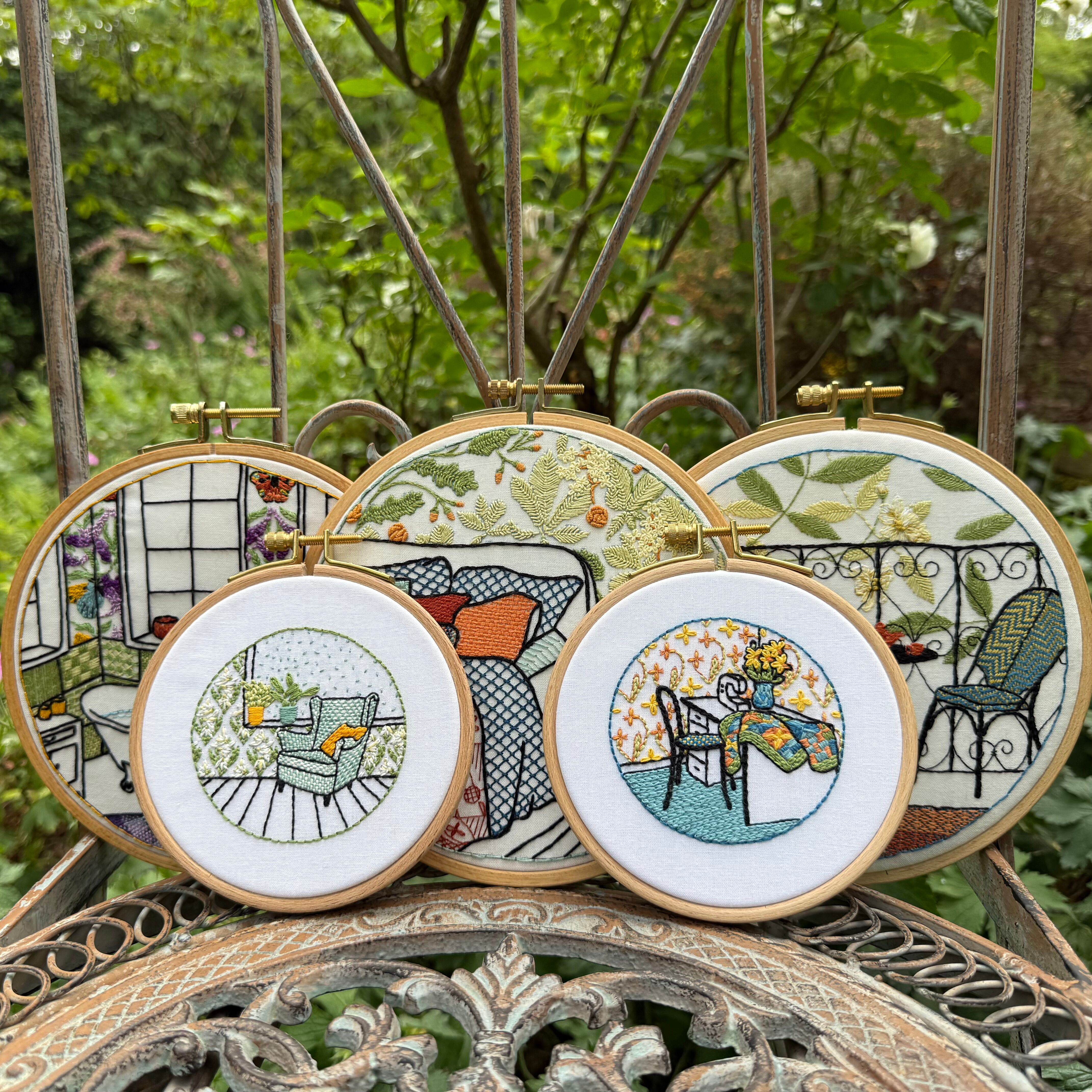 Paquete de inicio: Colección de kits de bordado de los más vendidos de Cozy Interiors (15 piezas)