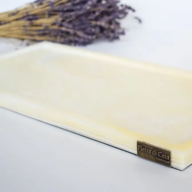 Rectangular Marble Tray –  Light Honey Onyx Luxury Decor