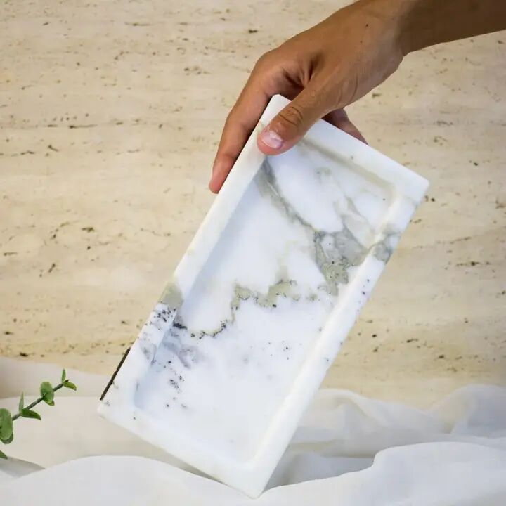 Rectangular Marble Tray – Calacatta Vagli Decor