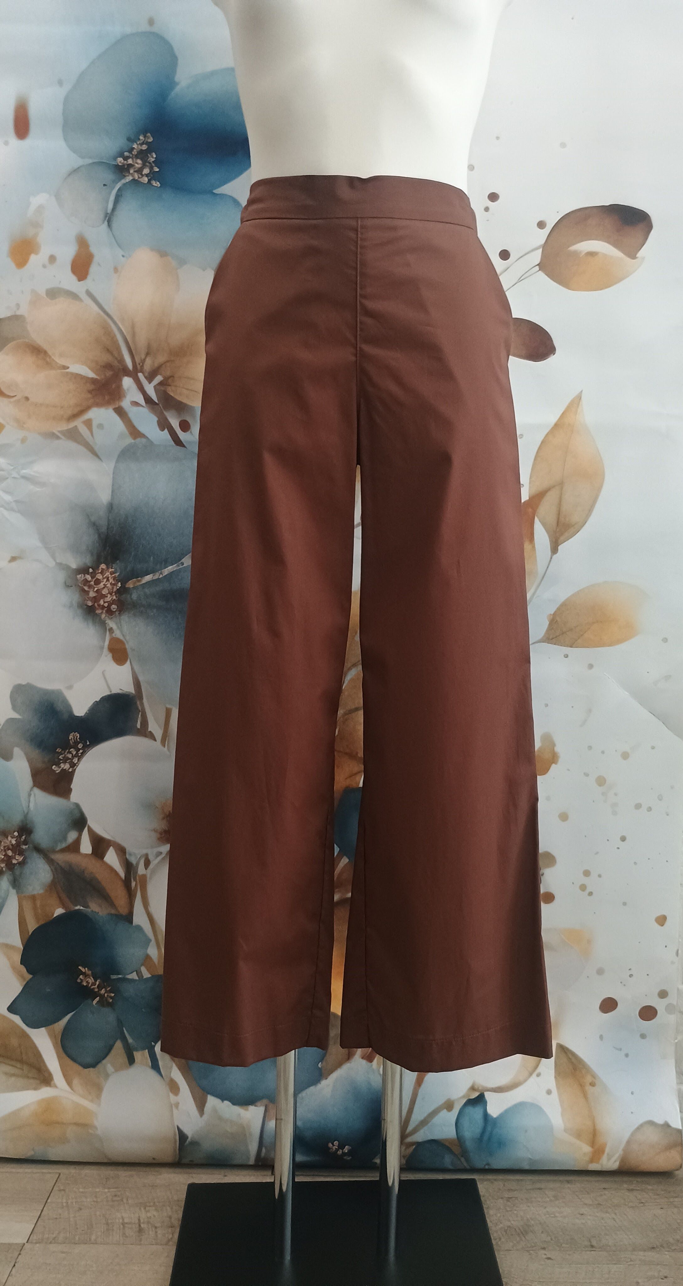 Pantalon en coton framboise