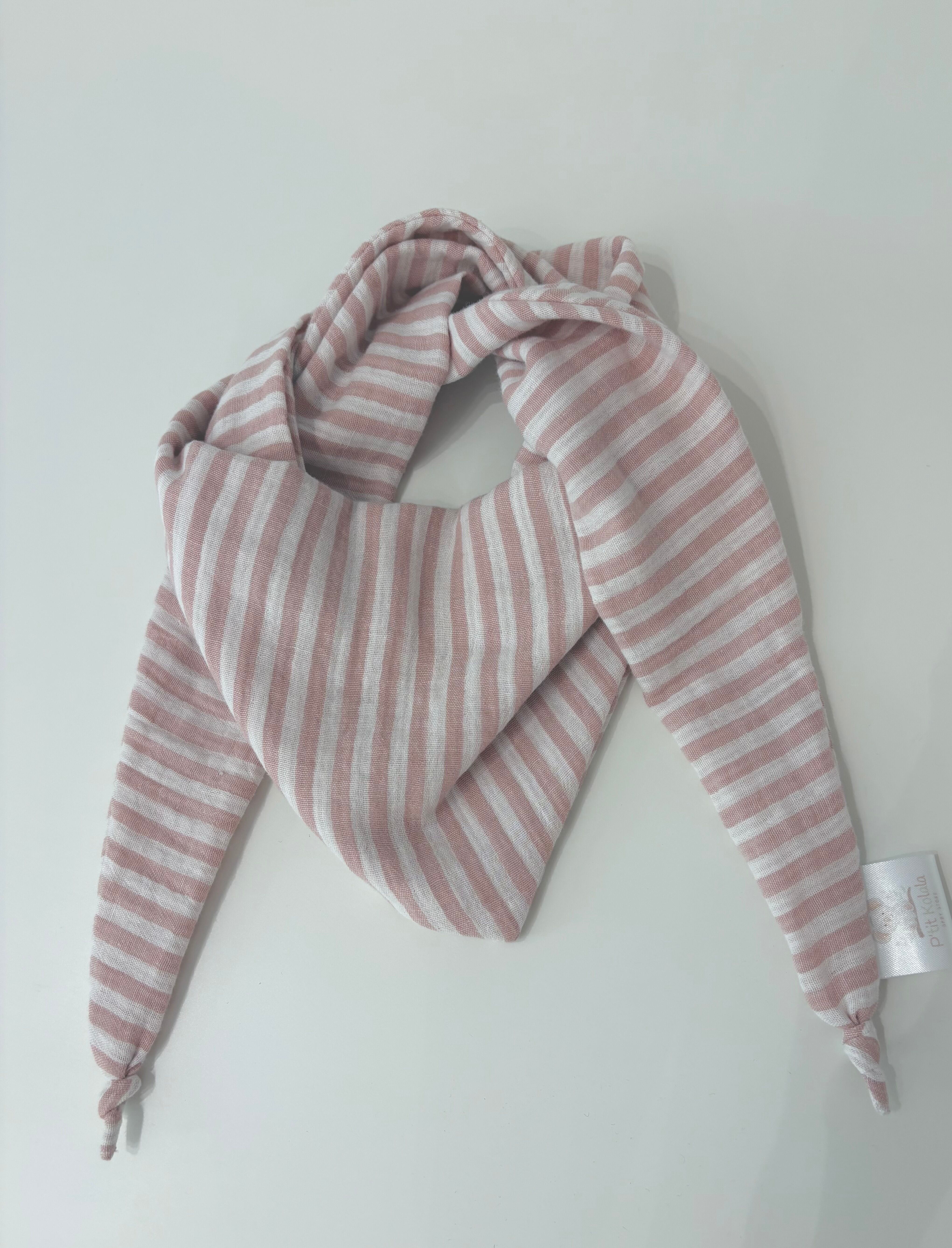 Pink striped children's scarf