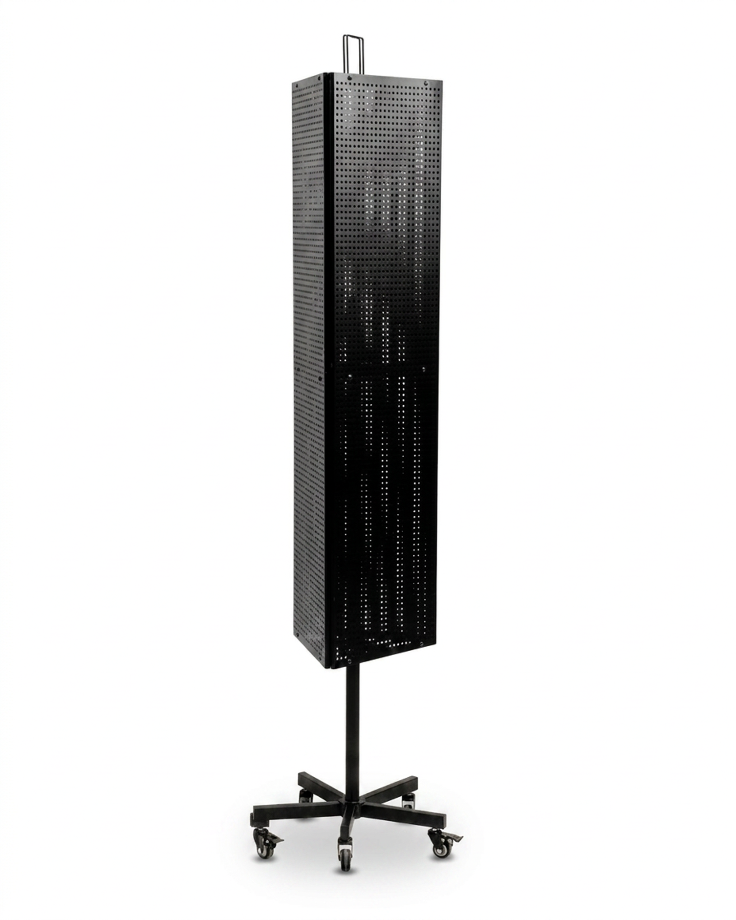 Stand - Black 3 sided rolling floor display