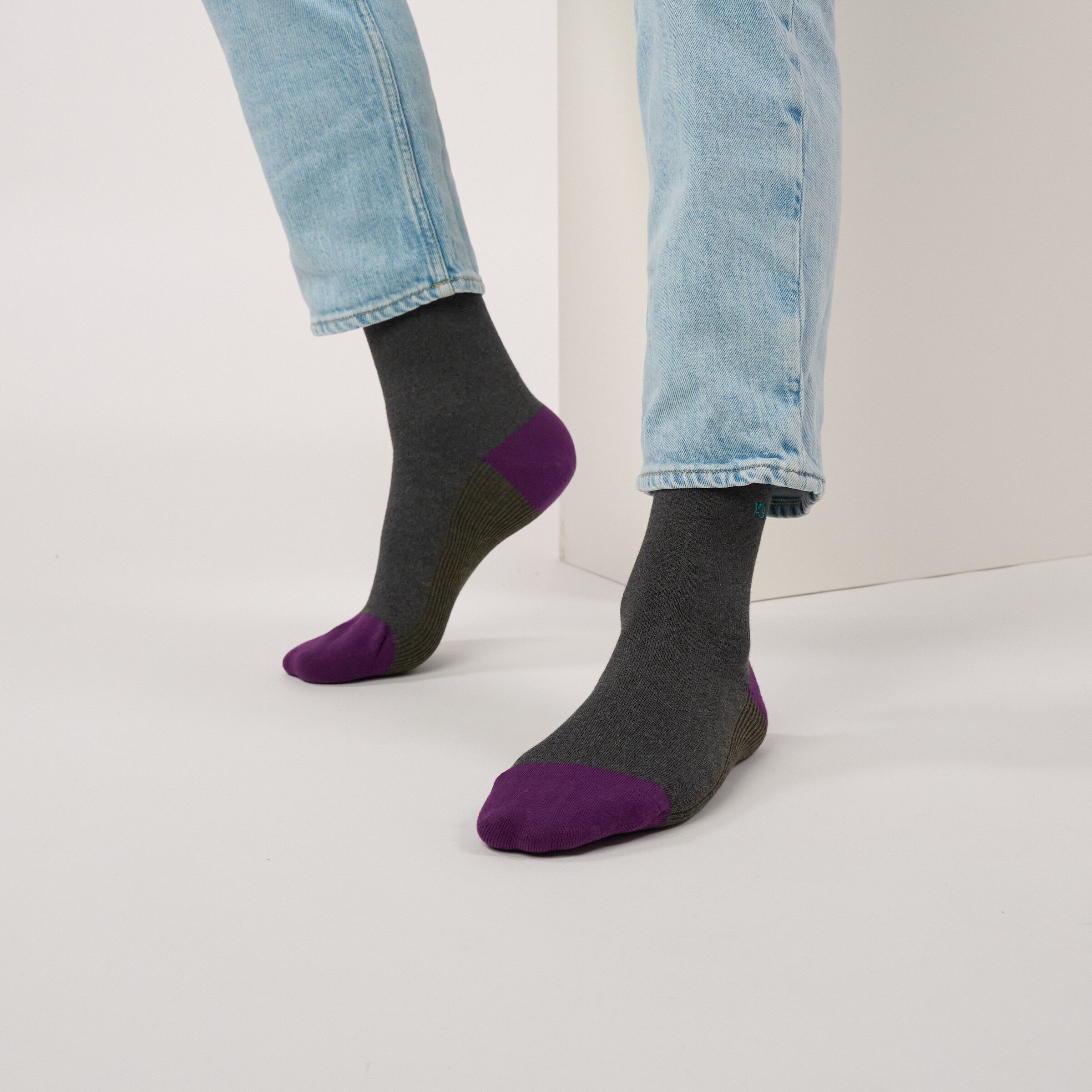 Chaussettes en coton peigné chevrons - Sous-bois
