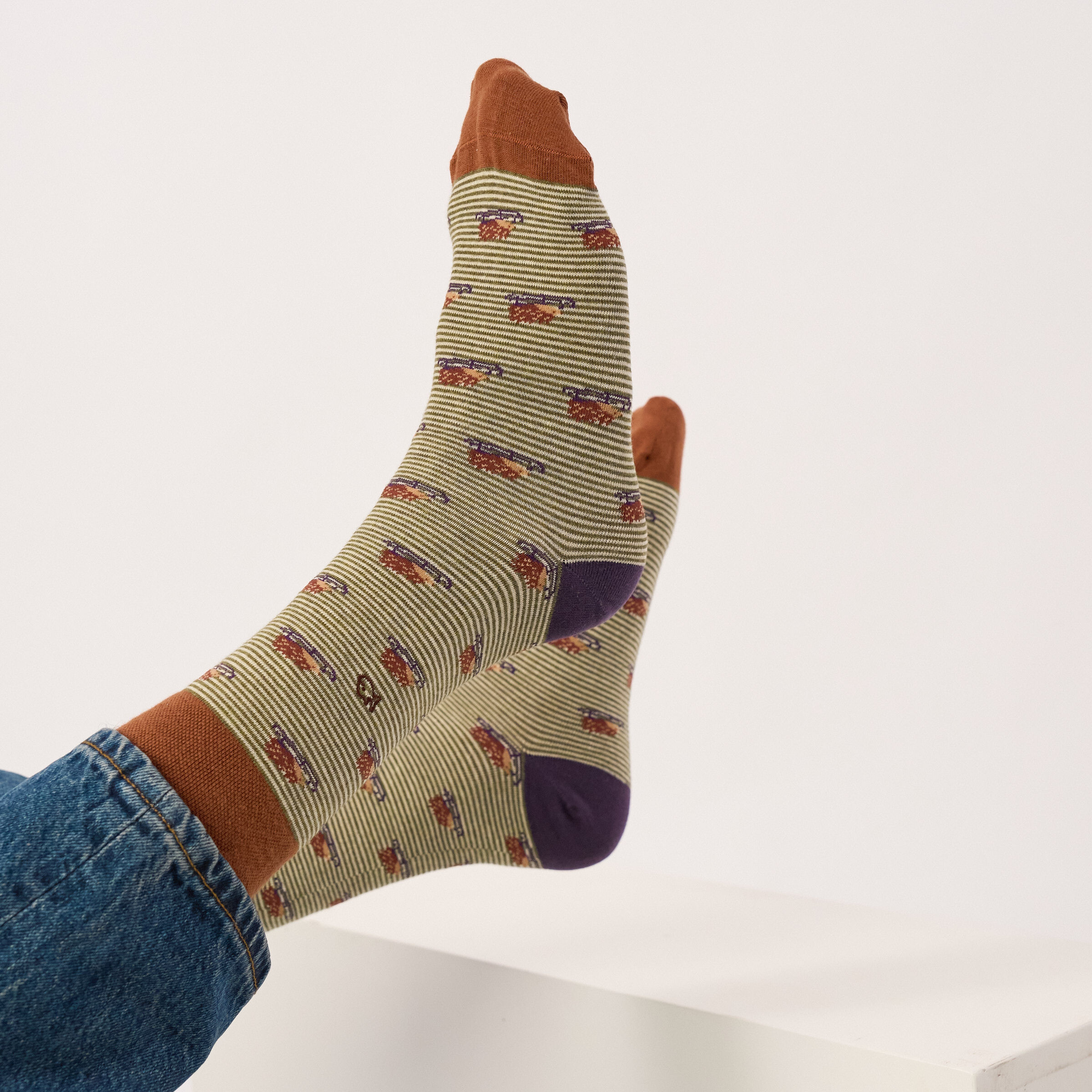 Chaussettes en coton peigné animaux - Hérisson