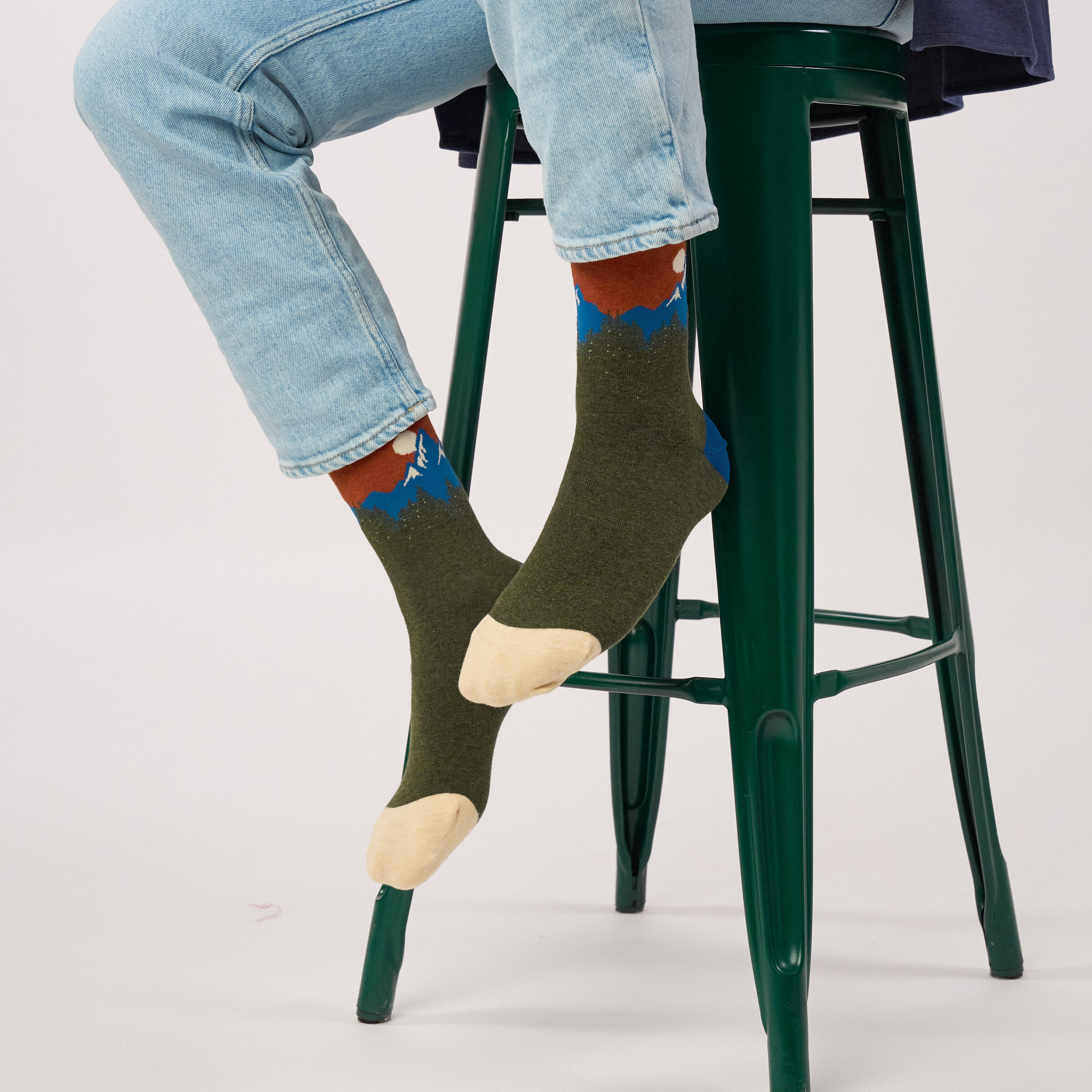 Chaussettes en coton peigné A motifs - Sequoia